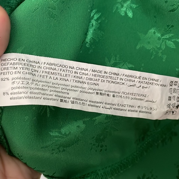 ZARA Puffy Long Sleeve Satin Effect Wrap Dress - Picture 7 of 7